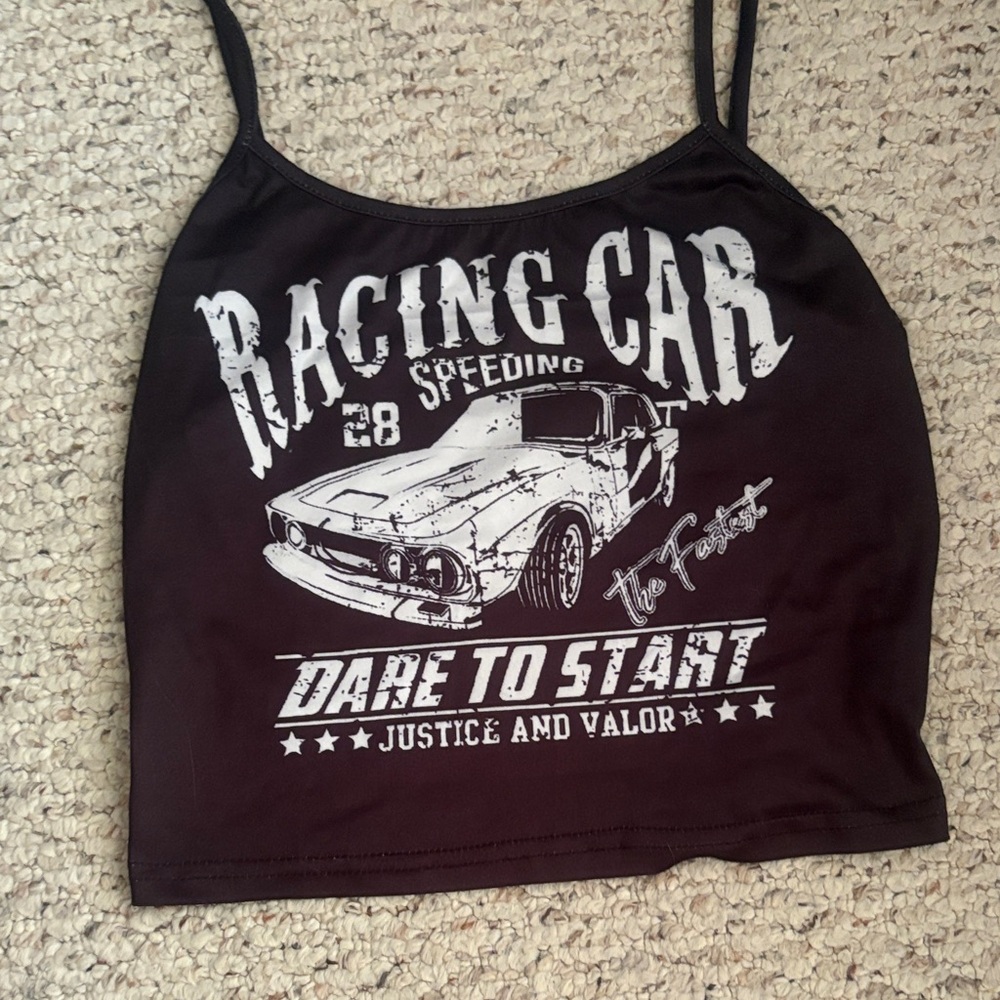 Badass Black Racing Car Graphic Tank Top